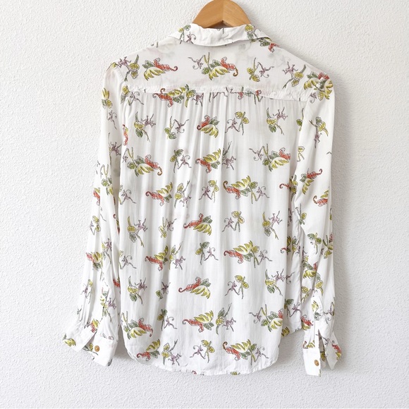 Anthropologie Maeve Jungle Print Button Down Long Sleeve Shirt in Multicolor - Picture 8 of 9